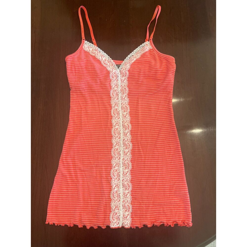 Vintage Y2K Buffy the Vampire Slayer Lace Ribbed Cami Top Stretchy Coquette M - Picture 5 of 11